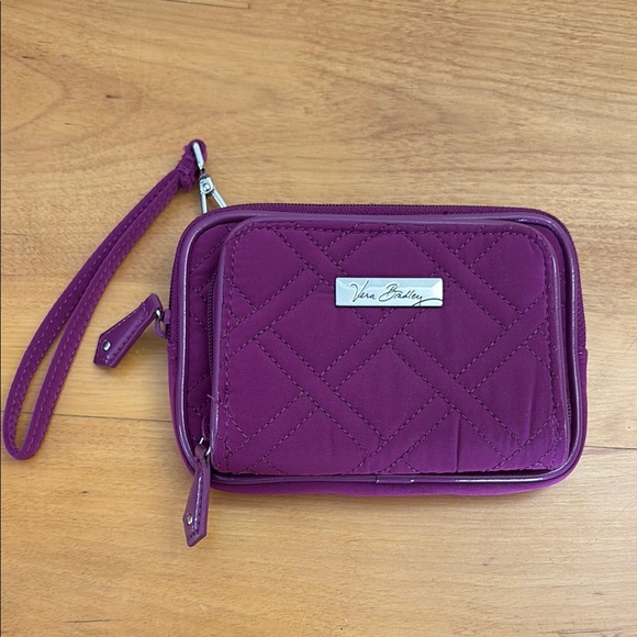 Vera Bradley Handbags - Vera Bradley Purple Wristlet Clutch Wallet Cardholder Zip Around Phone Case